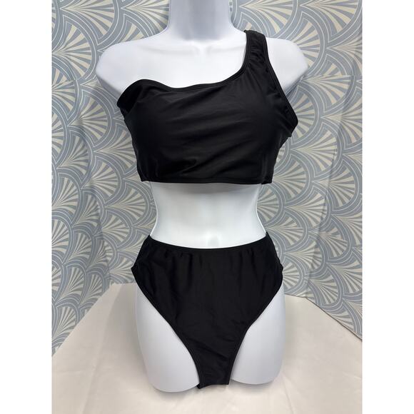 Other Other - New women high-leg one-shoulder bikini set two piece swimsuit X-Large Black